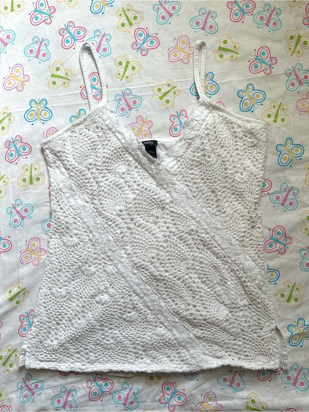 Vanity White Crochet Style Tank Top